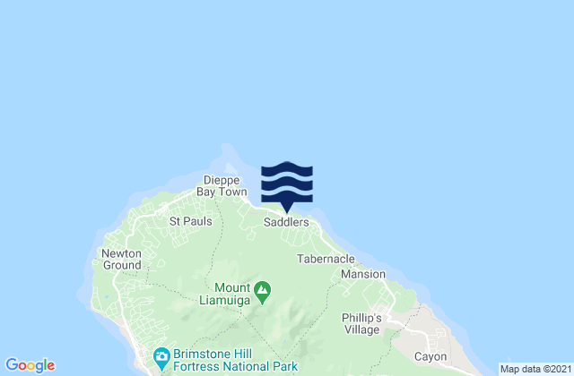 Karte der Gezeiten Saint John Capesterre, Saint Kitts and Nevis