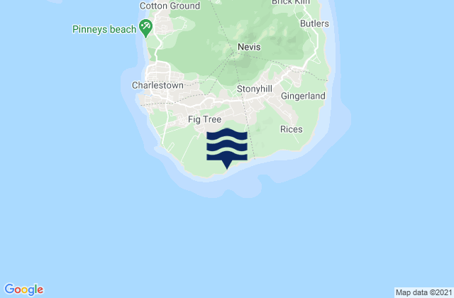 Karte der Gezeiten Saint John Figtree, Saint Kitts and Nevis