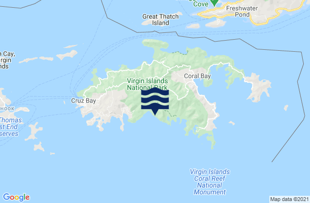 Karte der Gezeiten Saint John Island, U.S. Virgin Islands