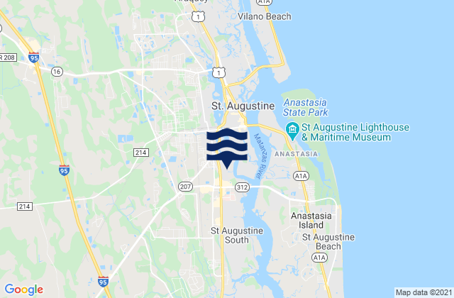 Karte der Gezeiten Saint Johns River at Racy Point, United States
