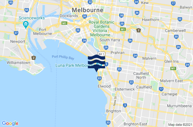 Karte der Gezeiten Saint Kilda, Australia