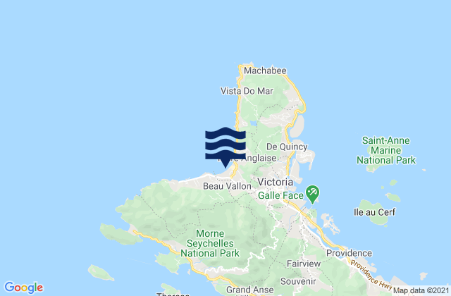 Karte der Gezeiten Saint Louis, Seychelles