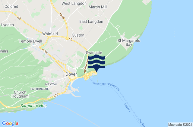 Karte der Gezeiten Saint Margarets Bay, United Kingdom