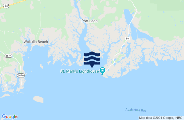 Karte der Gezeiten Saint Marks, Saint Marks River, Apalachee Bay, United States