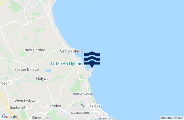 Karte der Gezeiten Saint Mary’s Island Lighthouse, United Kingdom