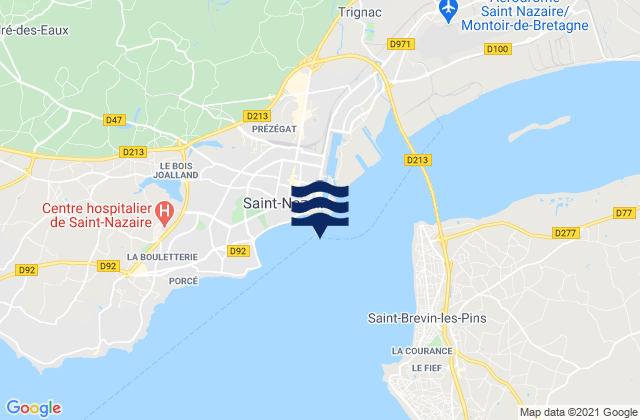Karte der Gezeiten Saint Nazaire, France
