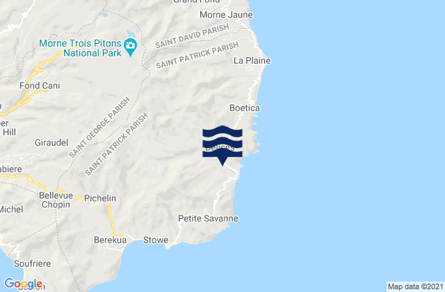 Karte der Gezeiten Saint Patrick, Dominica