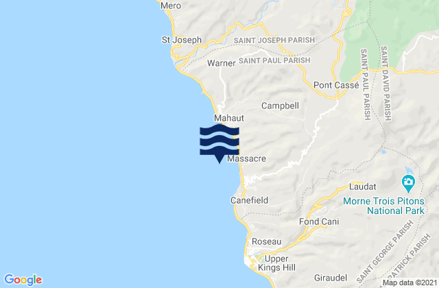 Karte der Gezeiten Saint Paul, Dominica
