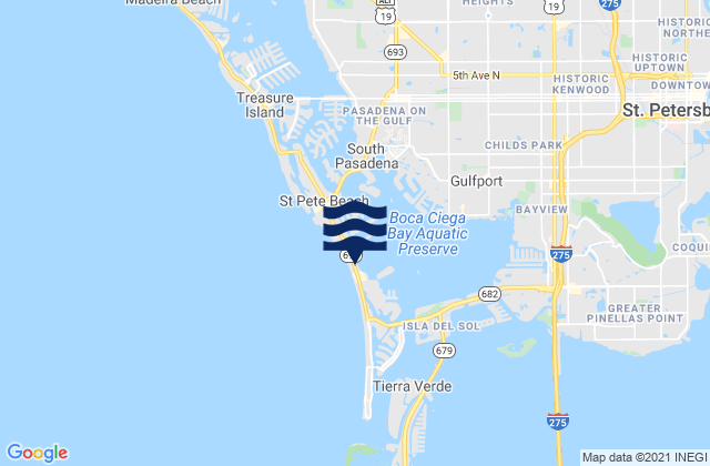 Karte der Gezeiten Saint Pete Beach, United States
