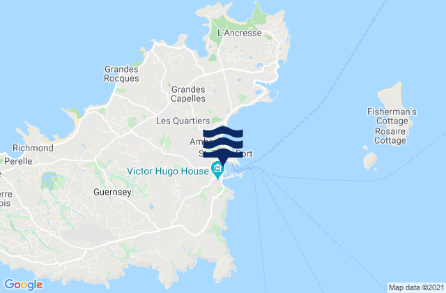 Karte der Gezeiten Saint Peter Port, Guernsey