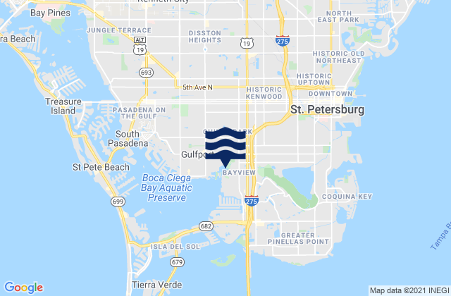 Karte der Gezeiten Saint Petersburg, United States