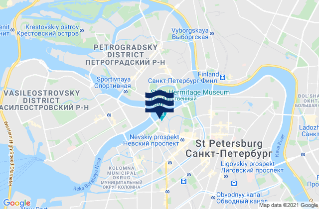 Karte der Gezeiten Saint Petersburg, Russia