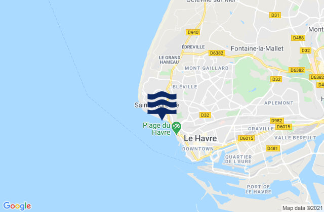 Karte der Gezeiten Sainte-Adresse, France