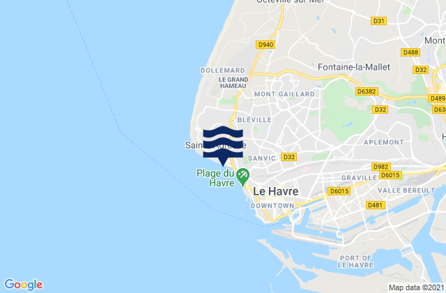 Karte der Gezeiten Sainte-Adresse, France