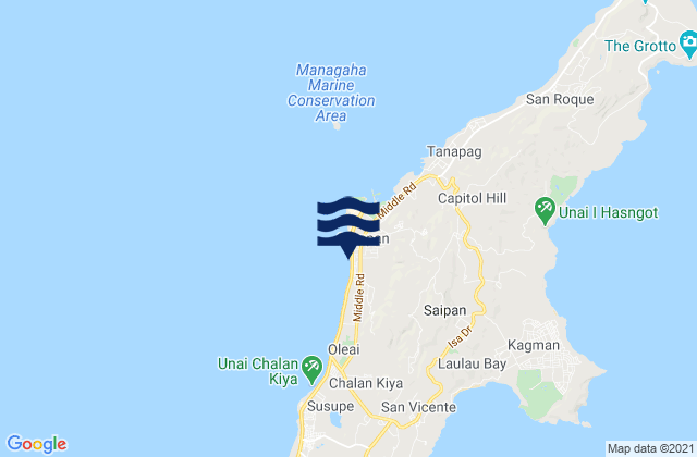 Karte der Gezeiten Saipan Harbor Saipan Island, Northern Mariana Islands
