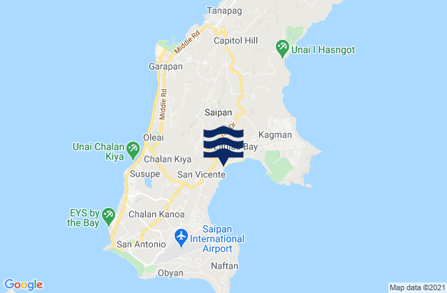 Karte der Gezeiten Saipan Municipality, Northern Mariana Islands