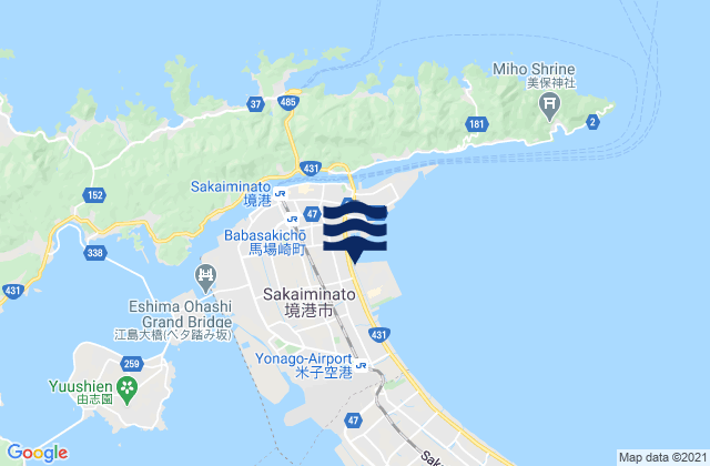 Karte der Gezeiten Sakaiminato Shi, Japan