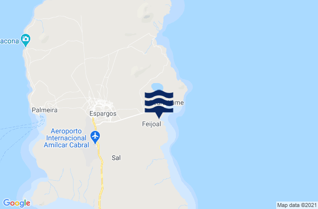 Karte der Gezeiten Sal Municipality, Cabo Verde