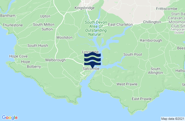 Karte der Gezeiten Salcombe, United Kingdom