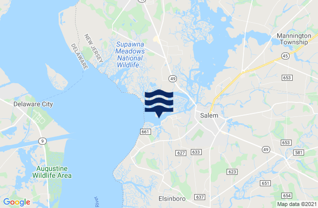 Karte der Gezeiten Salem River entrance, United States