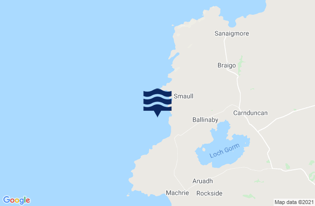 Karte der Gezeiten Saligo Bay, United Kingdom