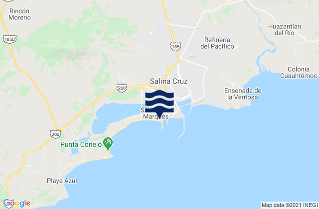 Karte der Gezeiten Salina Cruz, Mexico