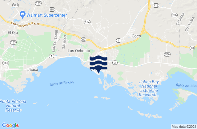 Karte der Gezeiten Salinas Barrio-Pueblo, Puerto Rico