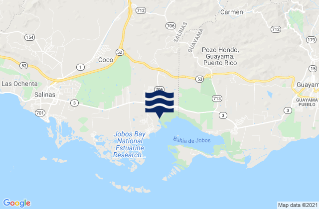 Karte der Gezeiten Salinas Municipio, Puerto Rico