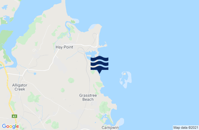 Karte der Gezeiten Salonika Beach, Australia