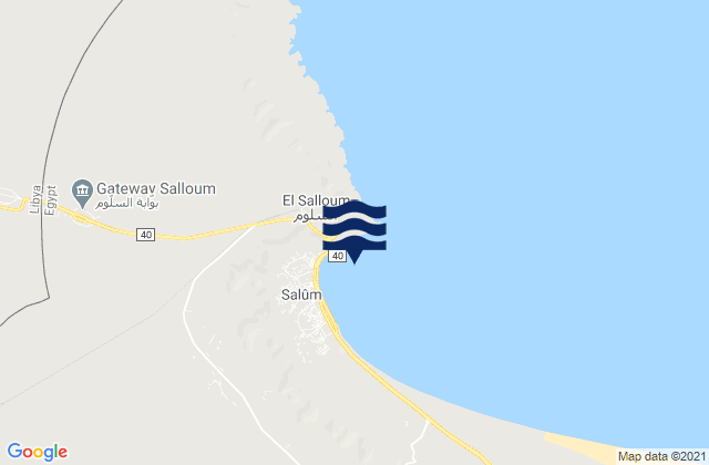 Karte der Gezeiten Saloum, Egypt