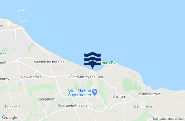 Karte der Gezeiten Saltburn Beach, United Kingdom