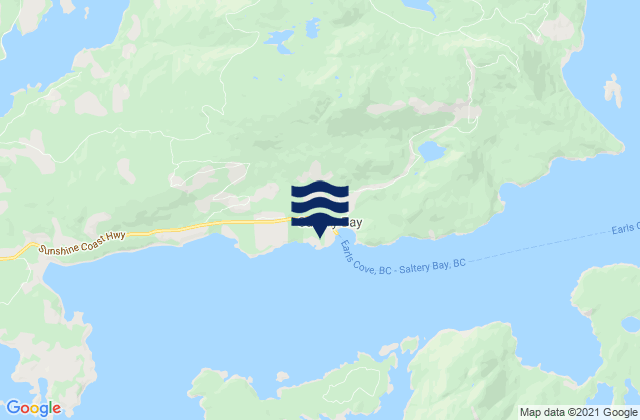 Karte der Gezeiten Saltery Bay, Canada