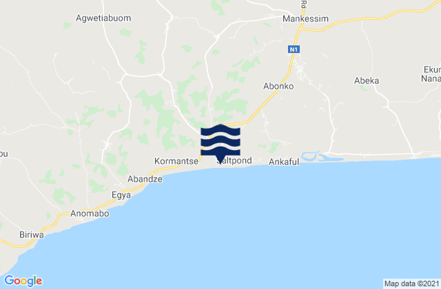 Karte der Gezeiten Saltpond, Ghana