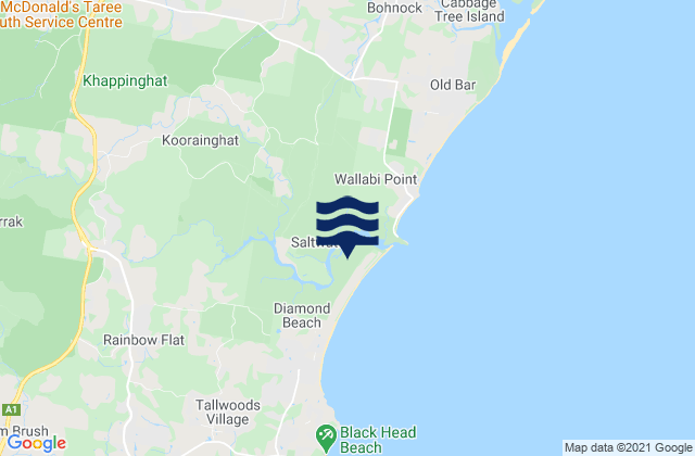 Karte der Gezeiten Saltwater Beach, Australia