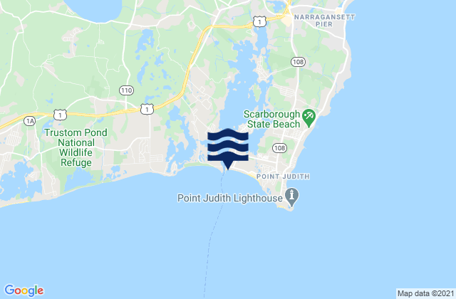 Karte der Gezeiten Salty Brine State Beach, United States