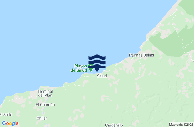 Karte der Gezeiten Salud, Panama