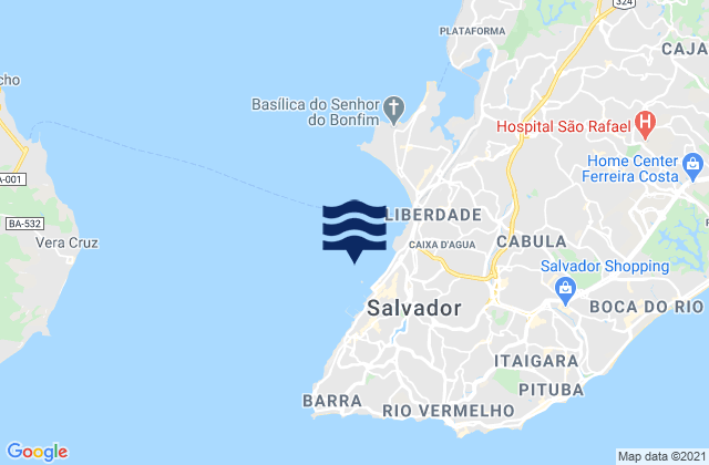 Karte der Gezeiten Salvador, Brazil