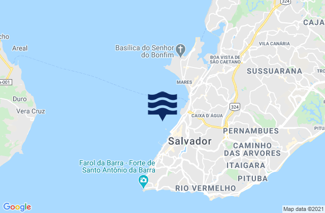 Karte der Gezeiten Salvador, Brazil