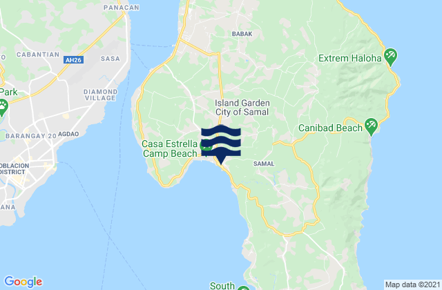 Karte der Gezeiten Samal, Philippines