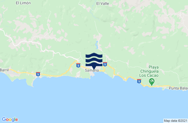 Karte der Gezeiten Samaná, Dominican Republic