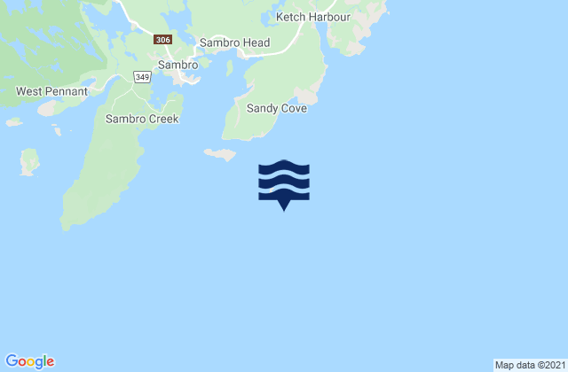 Karte der Gezeiten Sambro Island, Canada