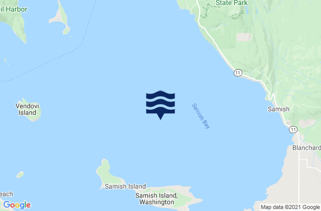 Karte der Gezeiten Samish Bay, United States