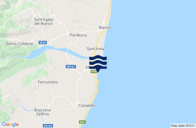 Karte der Gezeiten Samo, Italy