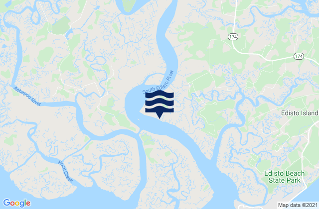 Karte der Gezeiten Sampson Island S end South Edisto River, United States