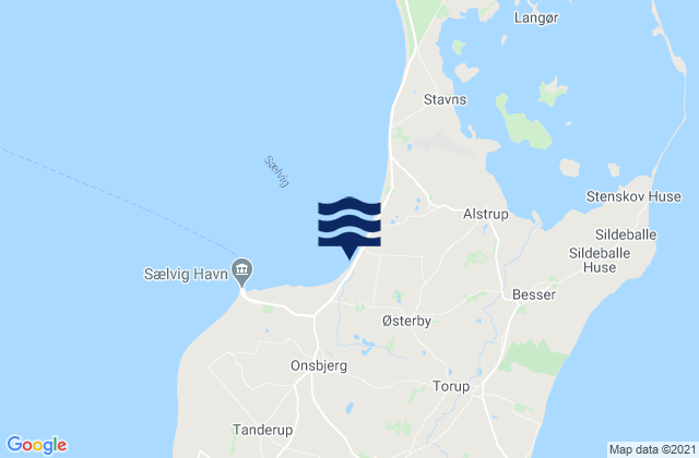Karte der Gezeiten Samsø Kommune, Denmark