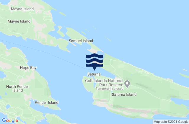 Karte der Gezeiten Samuel Island (South Shore), United States