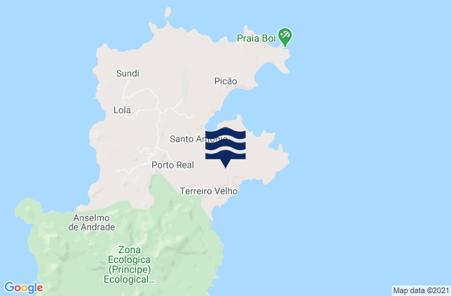 Karte der Gezeiten San Antonio Bay Ilha do Principe, Sao Tome and Principe