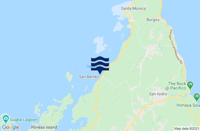 Karte der Gezeiten San Benito, Philippines