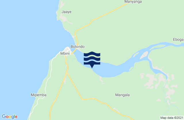 Karte der Gezeiten San Benito River Rio Muni, Equatorial Guinea