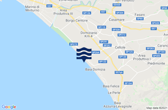 Karte der Gezeiten San Castrese, Italy